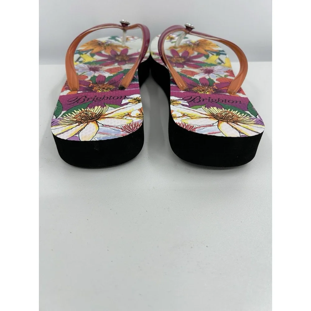 Brighton Womens Maui Flower Orchid Flip Flop Sandals Beach Summer Thong Tropical